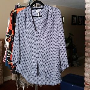 Laundry by Shelly Regal Navy Print Blouse